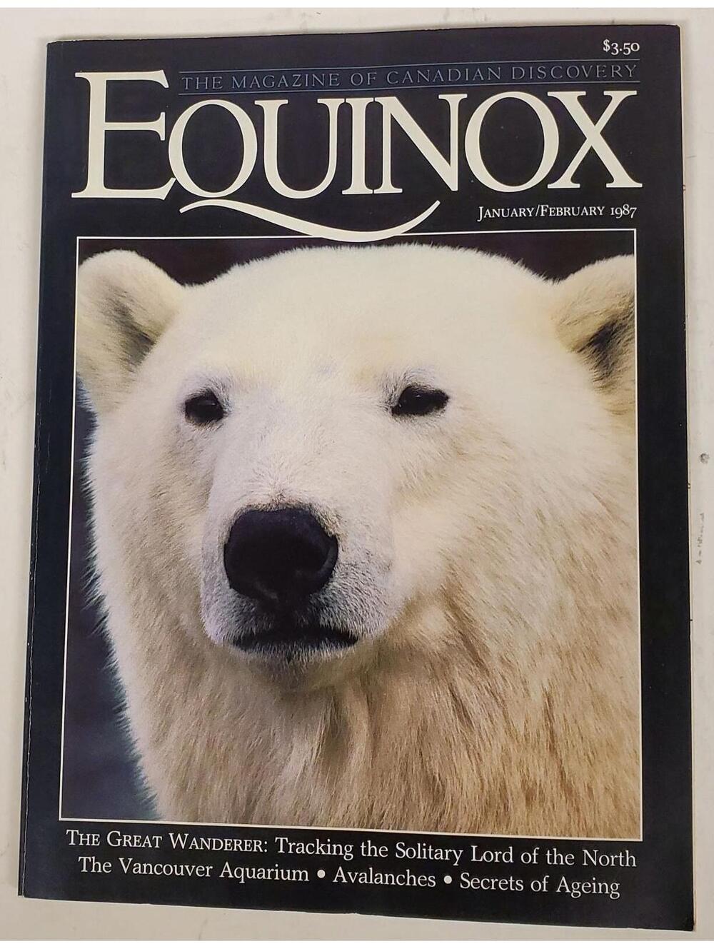 Equinox Magazine January/February 1987 - The Great Wanderer Polar Bear Issue VG
